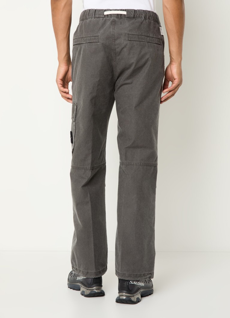 Pantaloni cargo Stone Island 32T1 cu croială dreaptă din amestec de lyocell și logo