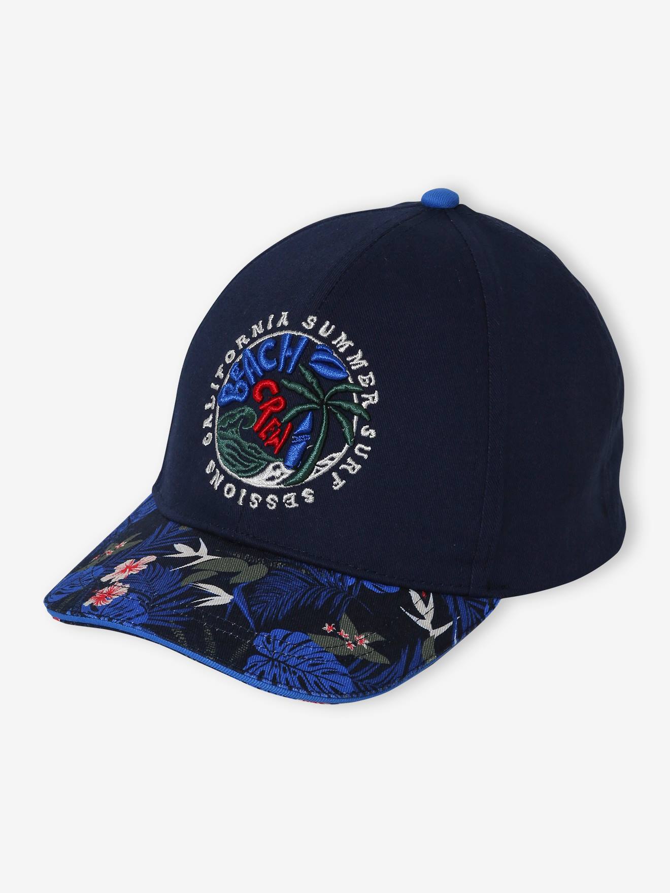 Vertbaudet Jungen Cap, tropisches Muster - marine