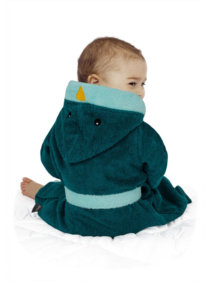 normani Kinder Bademantel aus Bio-Baumwolle Malia in Blau / Pinguin günstig kaufen