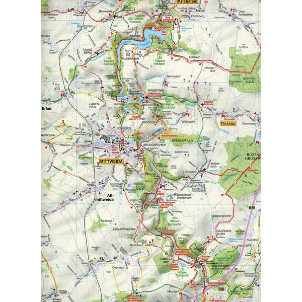 Radwander-und Wanderkarte Mittweida und Umgebung 1 : 50 000 - Wanderkarte