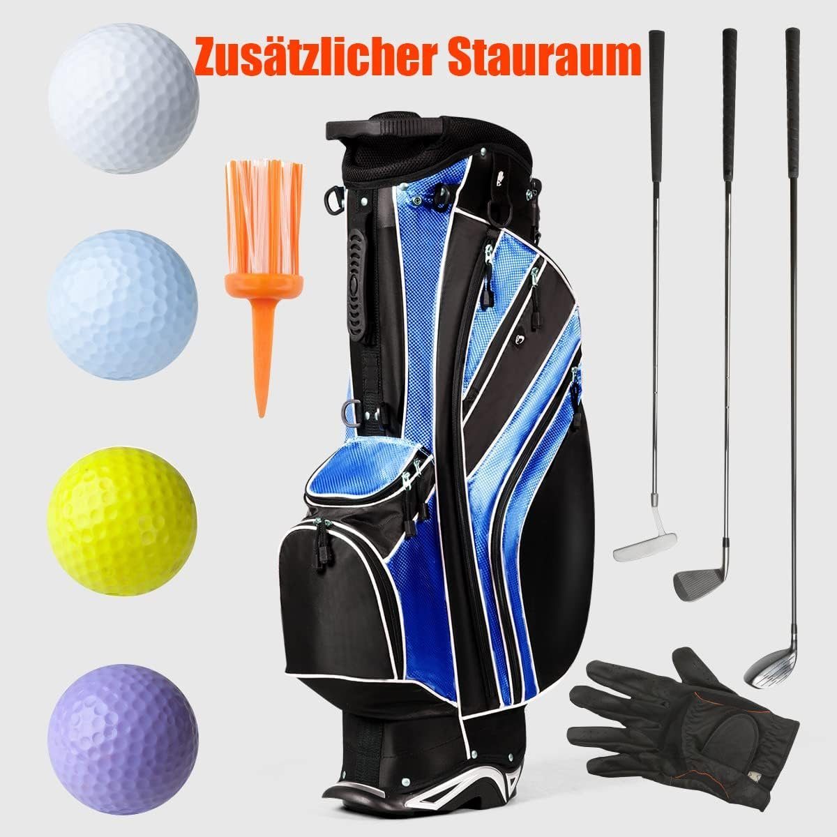 KOMFOTTEU Golftrolley Golf-Tasche, mit 5-Wege-Schlägeroberteil