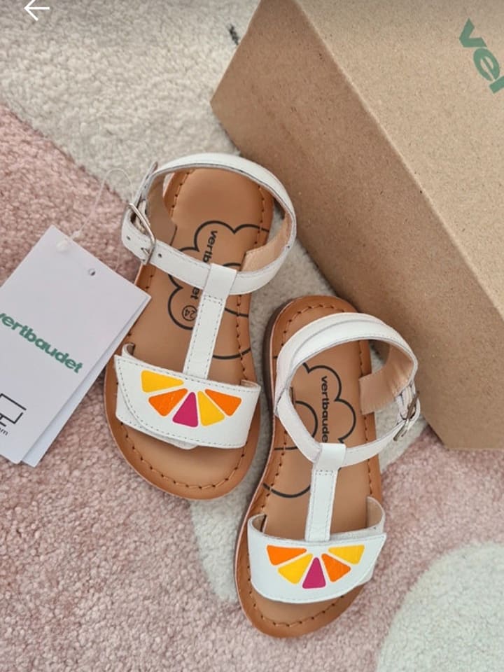 vertbaudet Leder-Sandalen in Weiß günstig kaufen 24