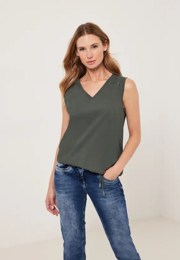 CECIL Jersey Spitzendetail Top