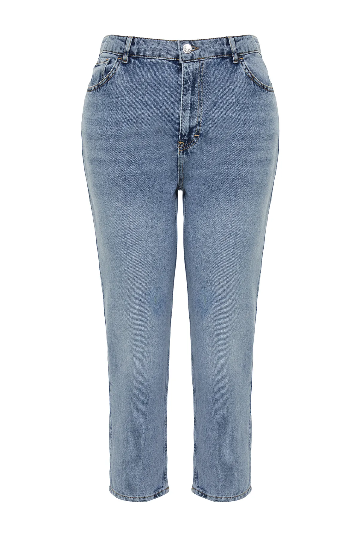 Trendyol Curve  Hellblaue High-Bel-Mom-Jeans TBBAW24CJ00075