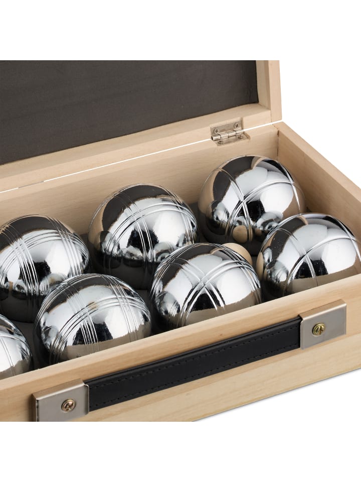 relaxdays 11-tlg. Boule Kugeln Set in Natur/ Silber günstig kaufen onesize