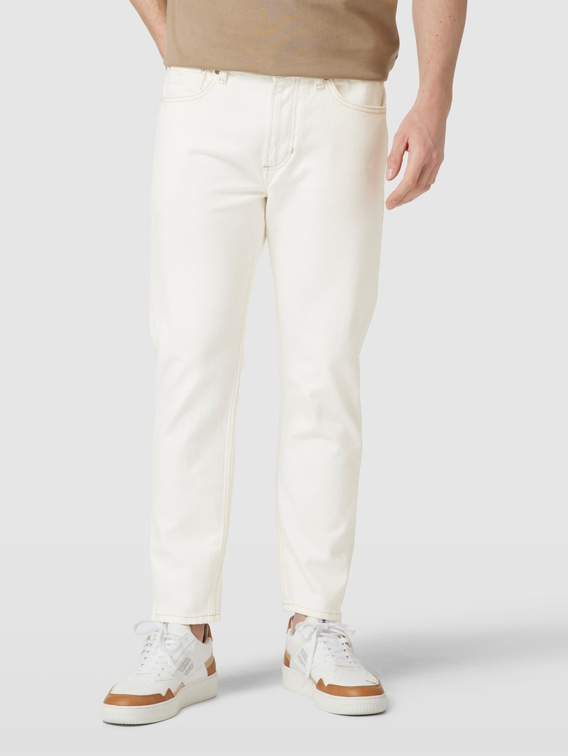 Jeans mit Label-Details in ecru