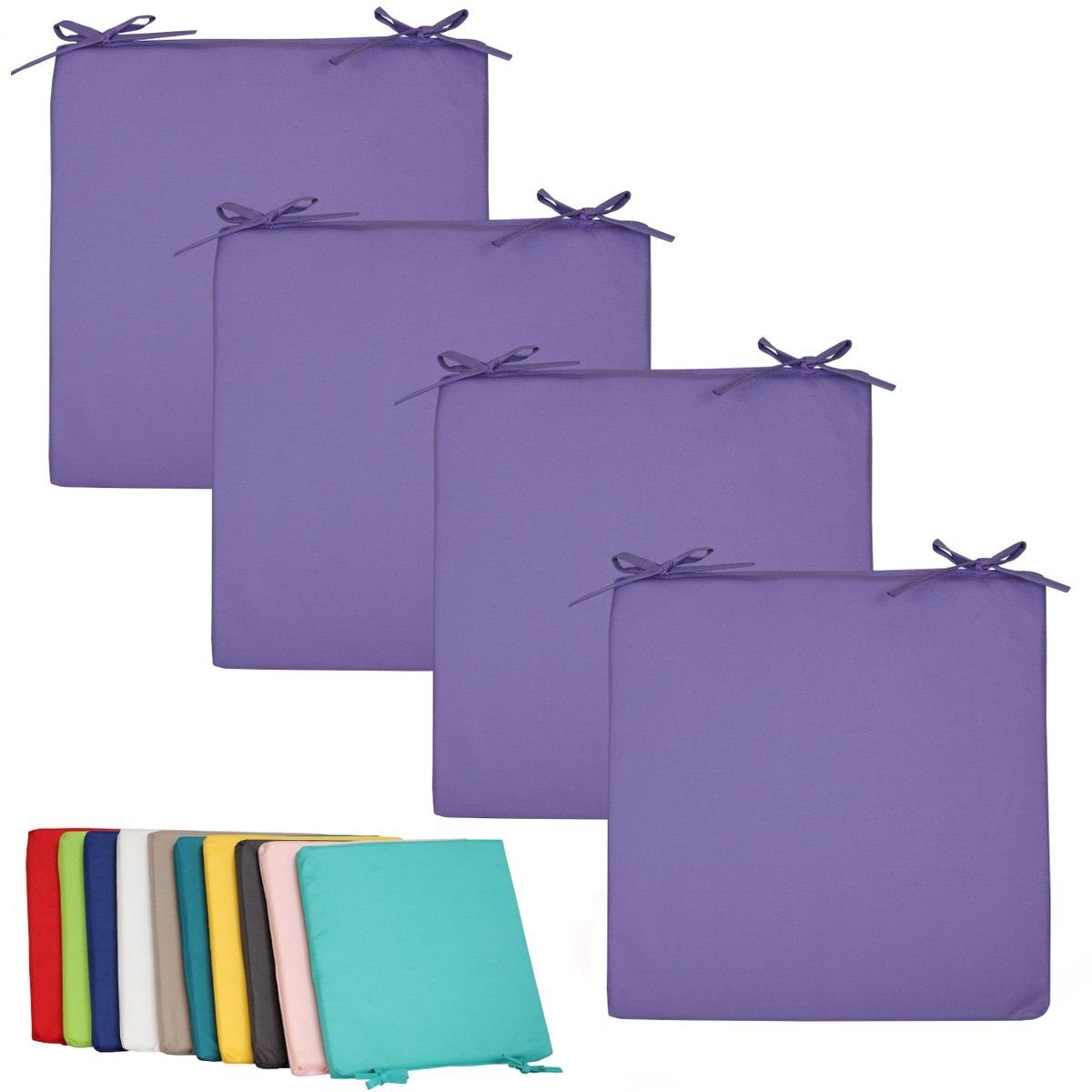 Coen Bakker Stuhlkissen 4x Outdoor Stuhlkissen 40x40cm viele Farben Lounge Kissen Wasserfest, Gartenkissen, Robust, Strapazierfähig, Wasserfest, Innen & Außen