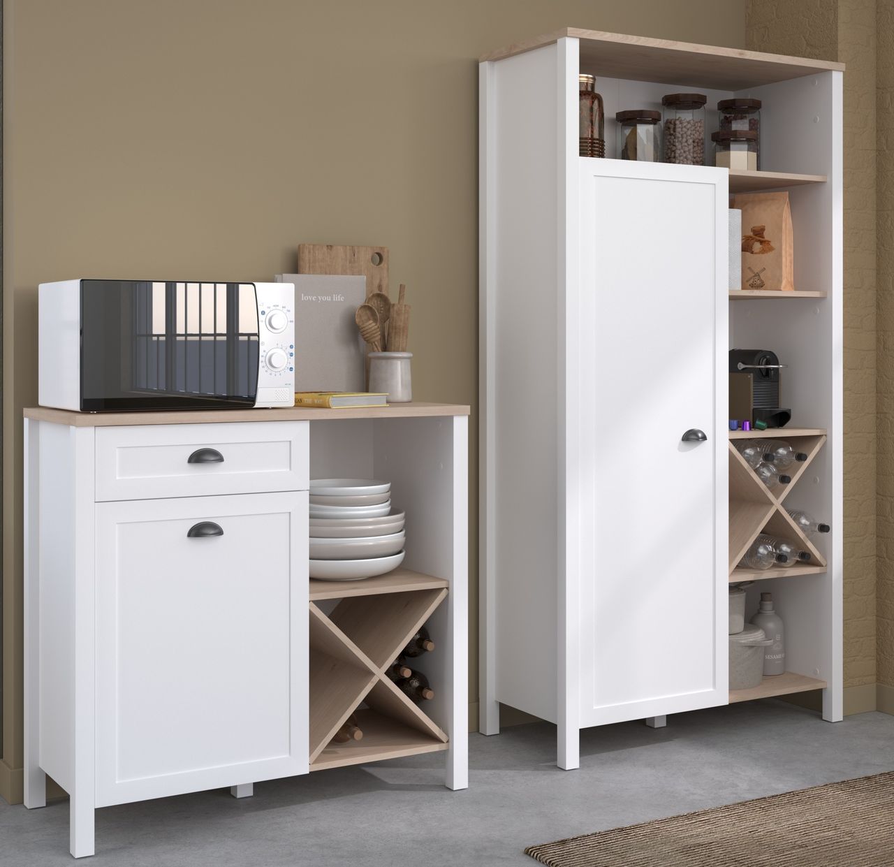 Parisot Buffet Set - Cottage 1, Buffet und Beistellschrank