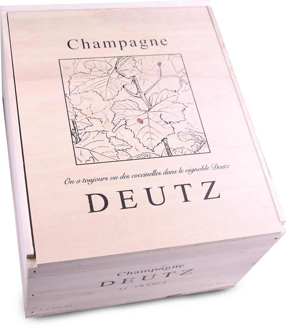 6er Champagne Deutz Brut Classic in Holzkiste