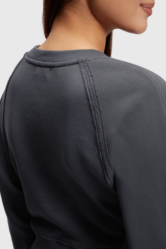 Cropped-Sweatshirt in Garment Dye