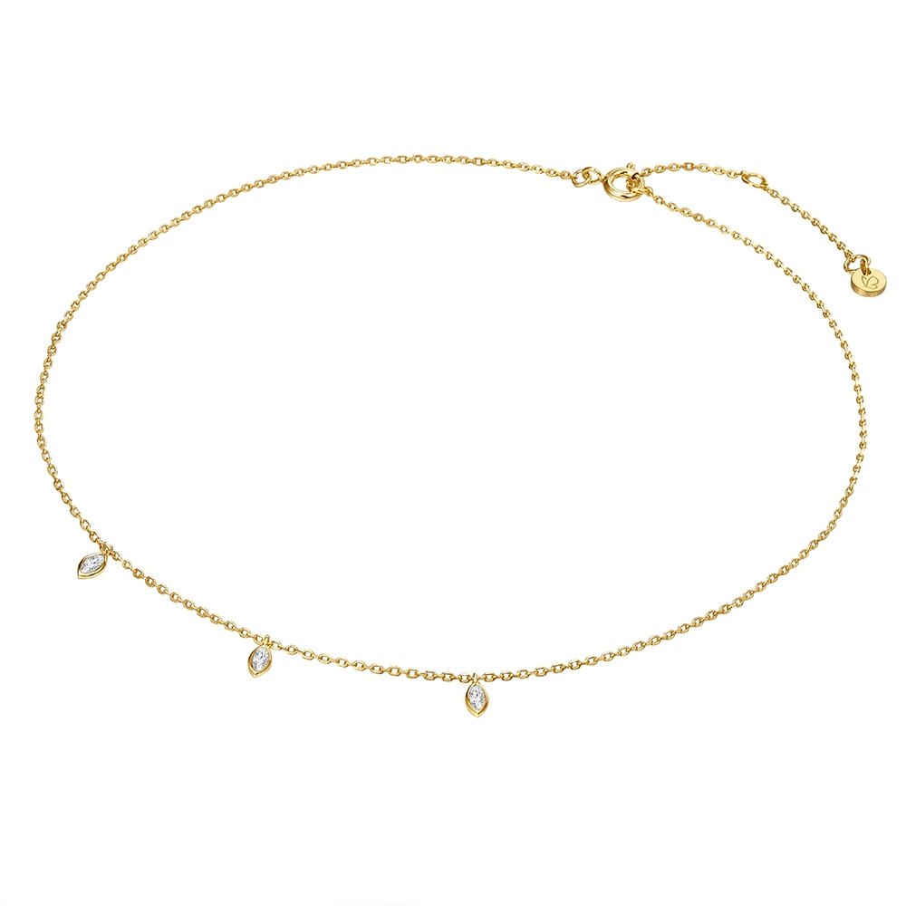 Glanzstücke München Collier en argent Argent sterling Oxyde de zirconium (CZ) en Or jaune collier