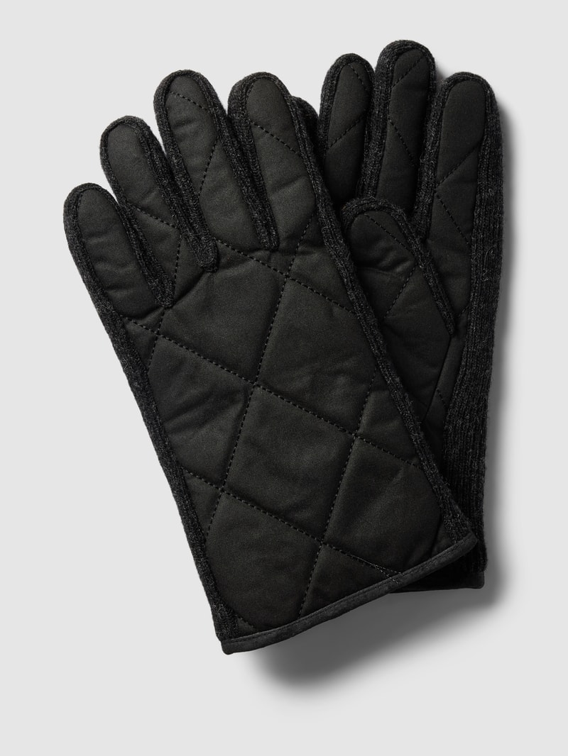 Handschuhe mit Steppnähte Modell 'Winterdale' in schwarz