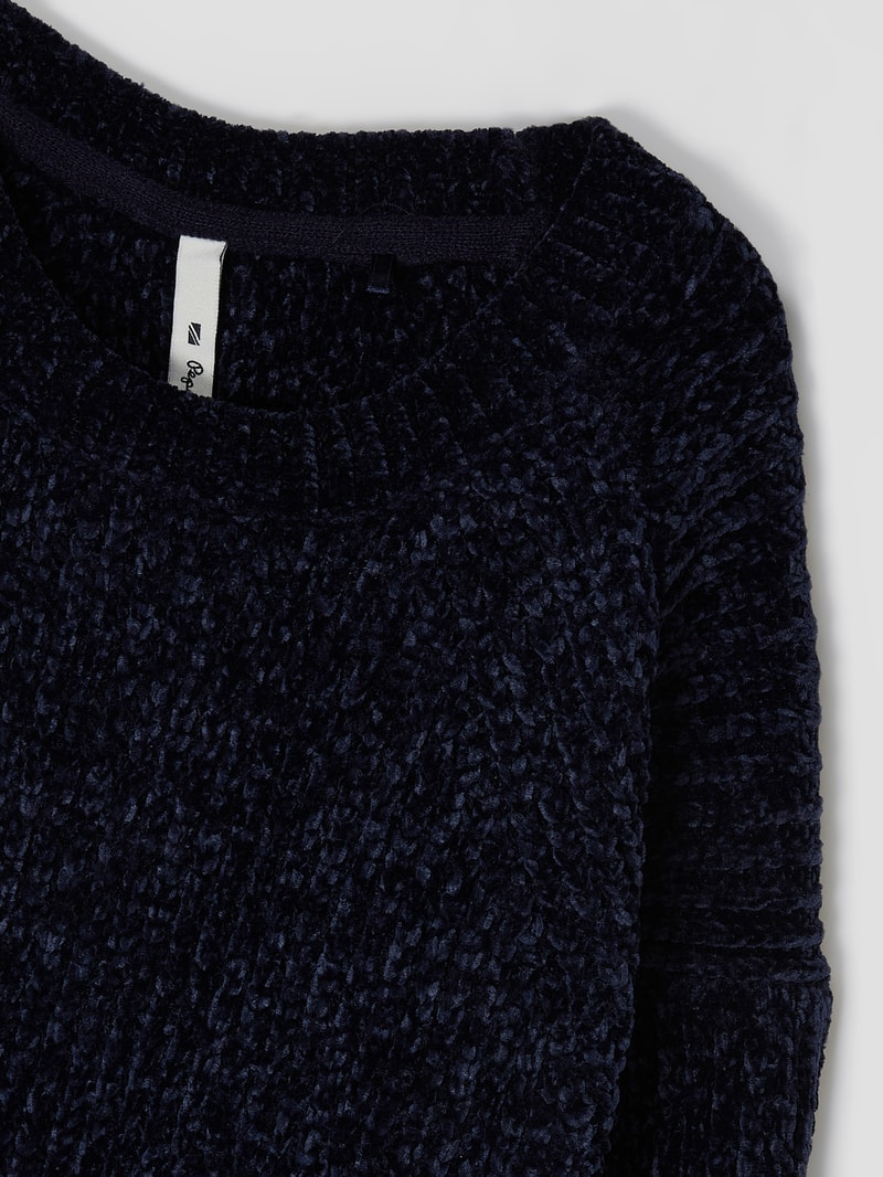 Pullover aus Chenille Modell 'Xamira' in marineblau