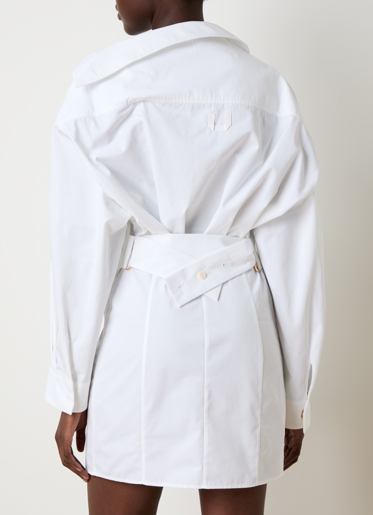 Abito corto a blusa di Jacquemus con colletto asimmetrico