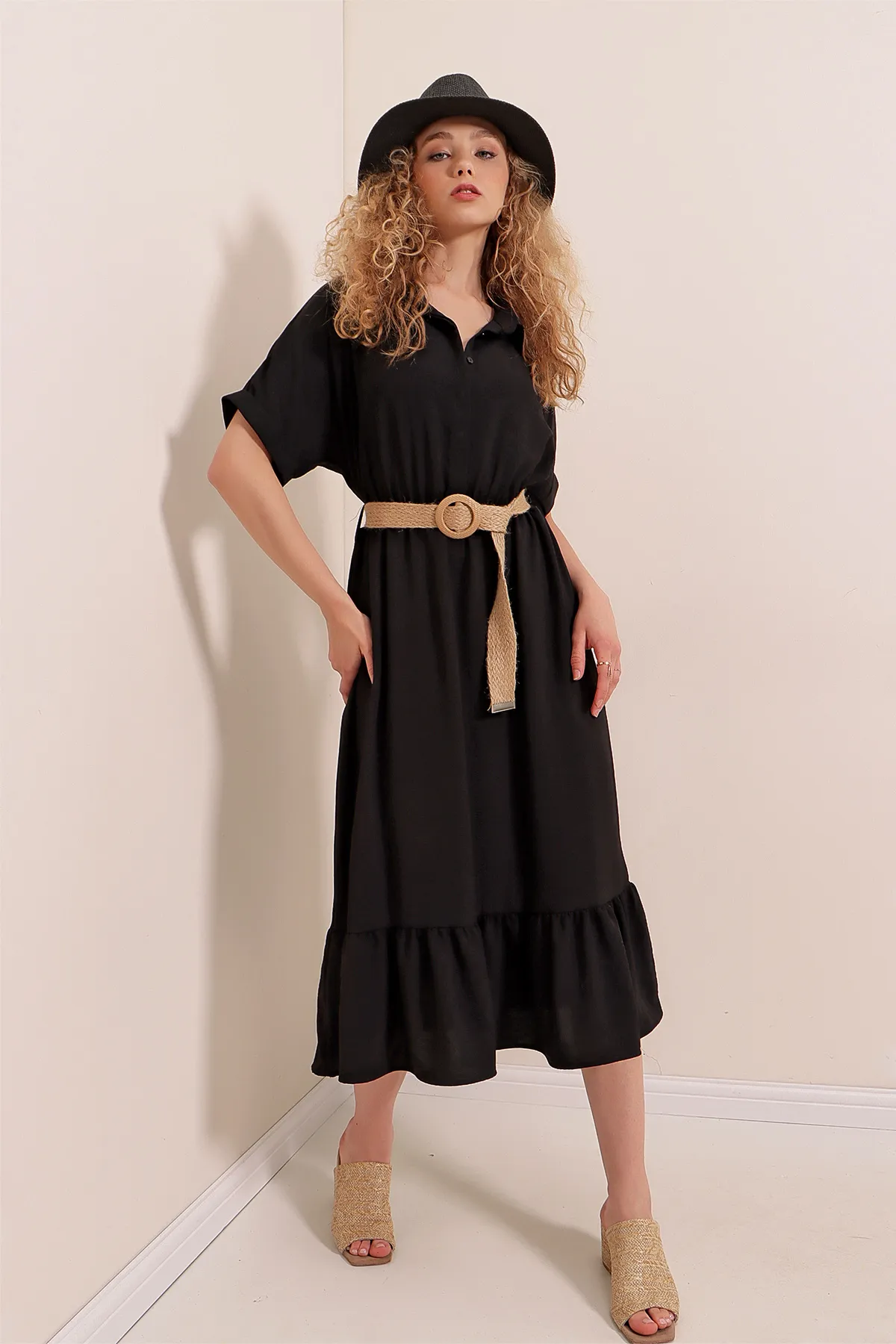 Bigdart  2292 Kleid mit Gürtel – Schwarz