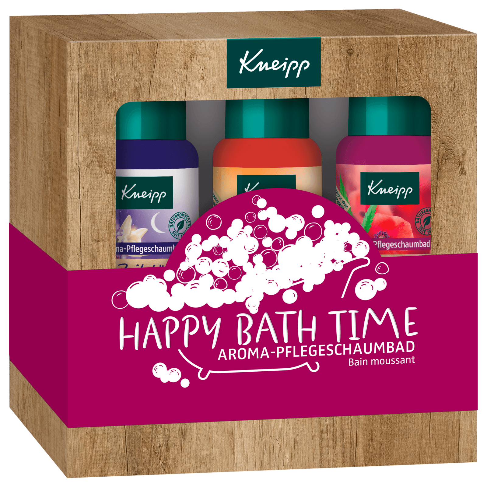 Kneipp Geschenkset Pflege-Schaumbad Happy Bathtime 3x100ml
