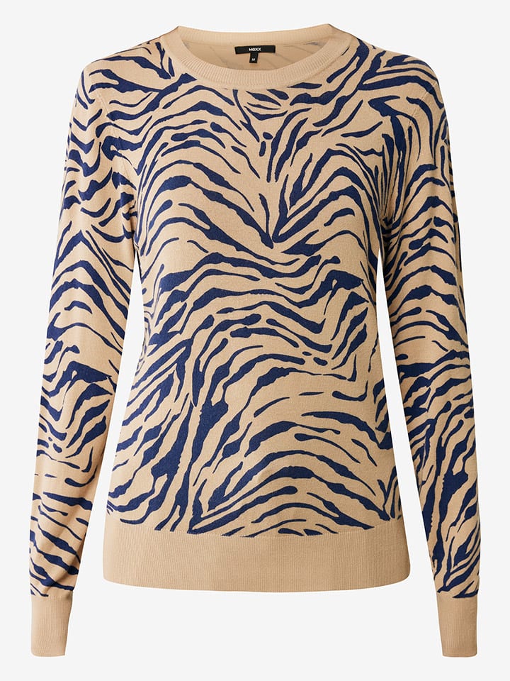 Mexx Pullover in Beige/ Blau günstig kaufen