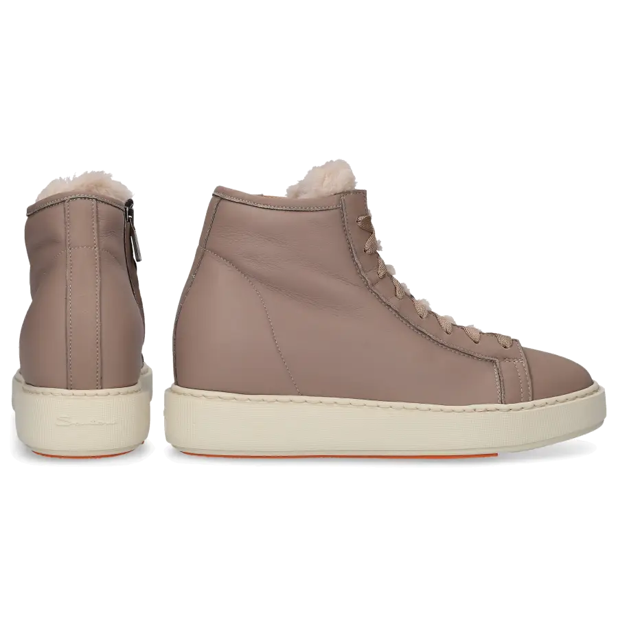 Santoni - Sneaker high 60892 Kalbsleder - beige
