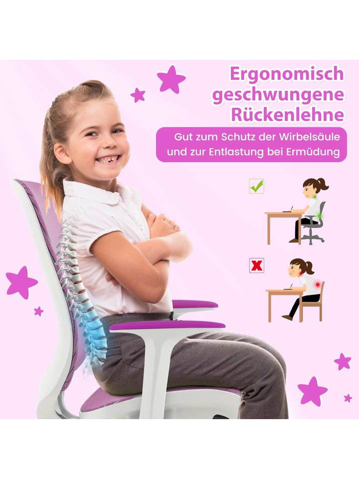 COSTWAY Schreibtischstuhl ab 6 Jahren in Lila günstig kaufen onesize