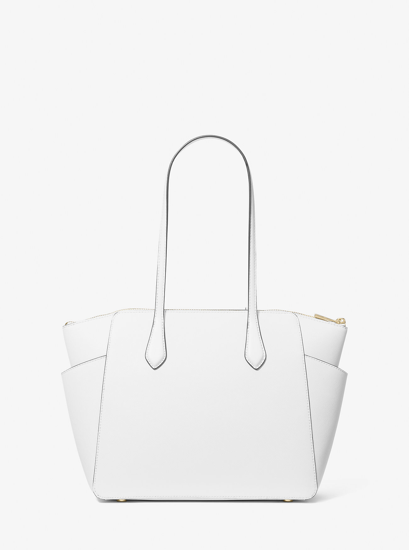 Marilyn Medium Saffiano Leather Tote Bag - OPTIC WHITE