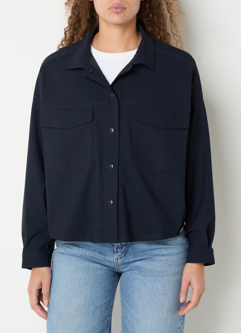 Penn & Ink Cropped blouse with chest pockets