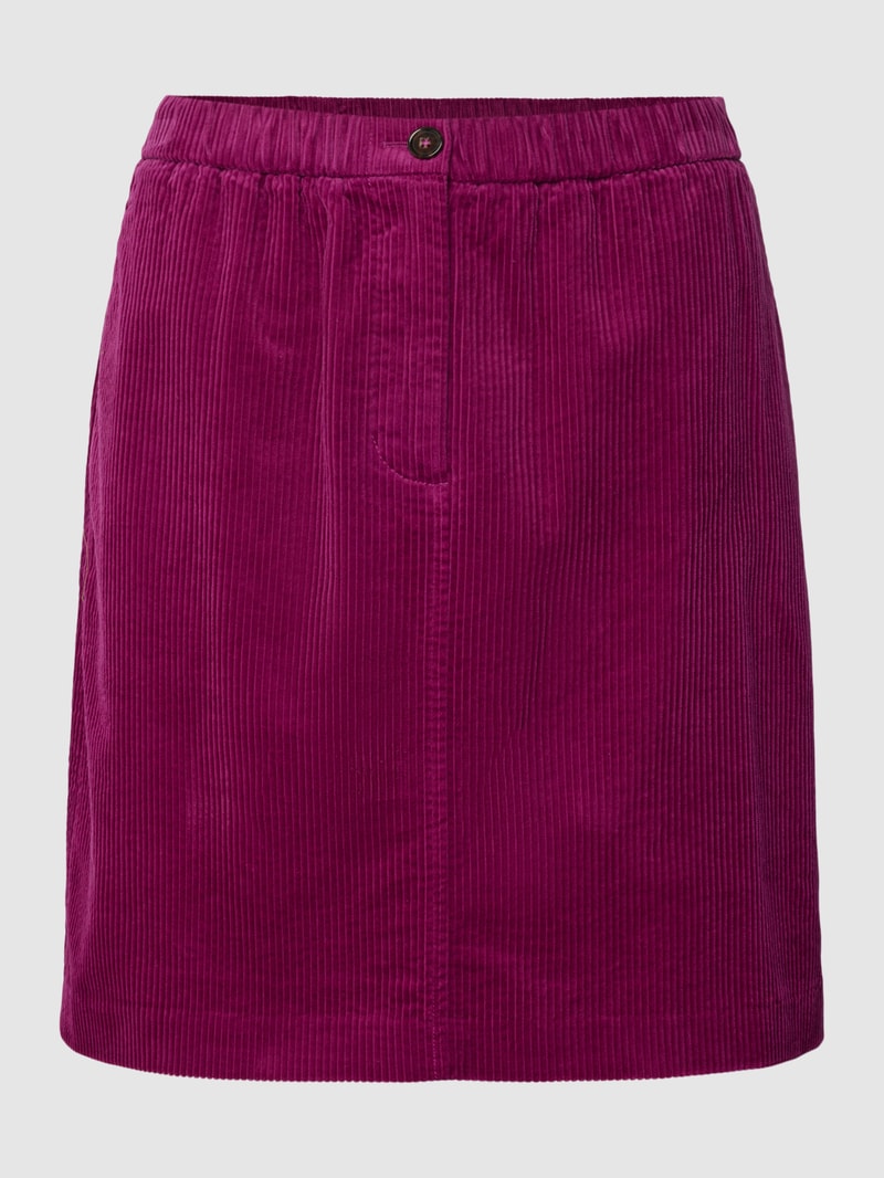 Knielanger Rock in Cord-Optik in fuchsia