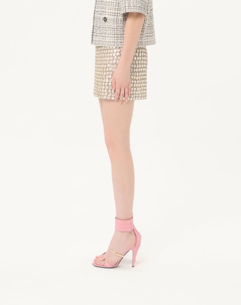 Minissaia de organza bordada