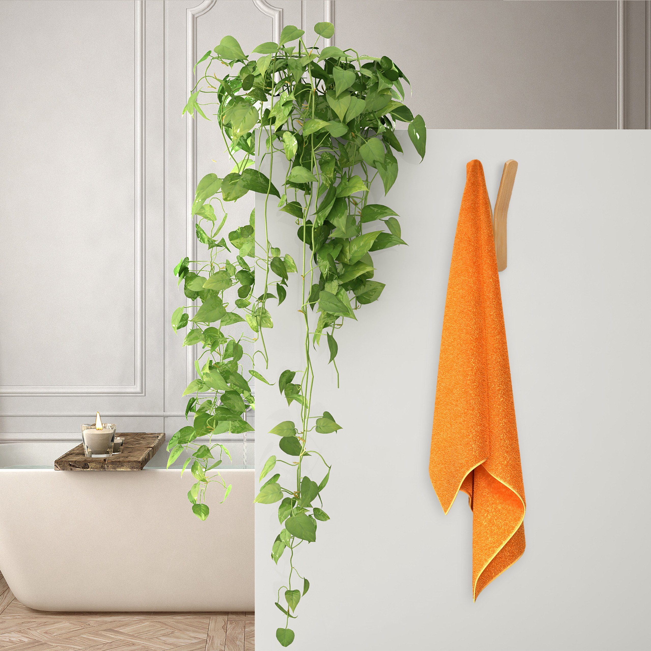 relaxdays Wandhaken 1 x Doppel-Wandhaken aus Bambus