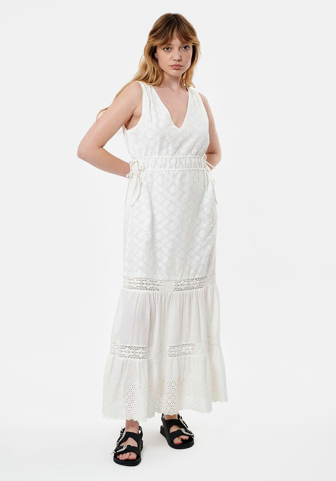 GOYAV  Robe longue blanche Femme