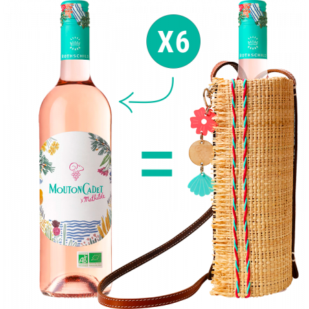 6 BOUTEILLES MOUTON CADET ROSE BIO X MATHILDE ACHETÉES = 1 BOTTLE BAG EDITION LIMITEE OFFERT