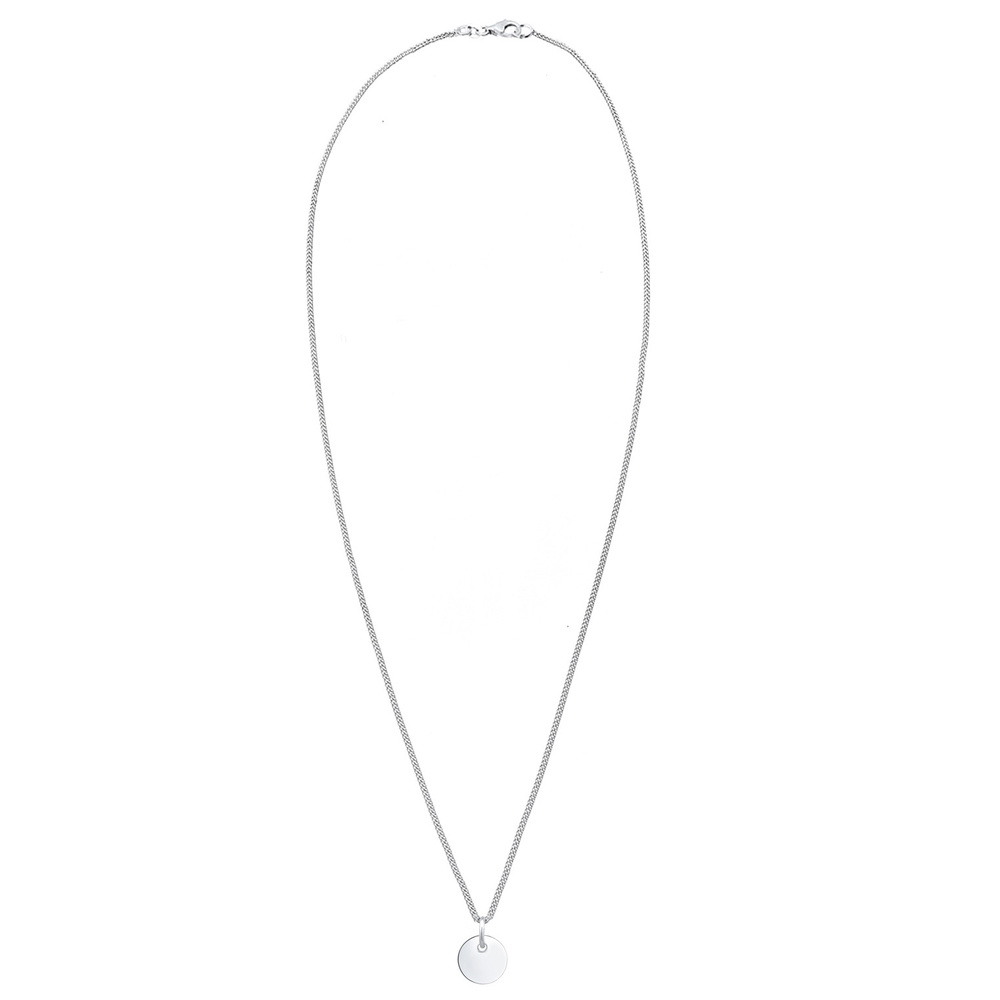 Elli Elli Collier Femmes Pendentif Plaquette Basique Géo Look en Argent Sterling 925 Bijoux