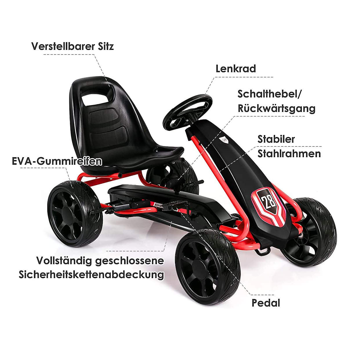 Gokart Mit Handbremse & EVA-Rädern