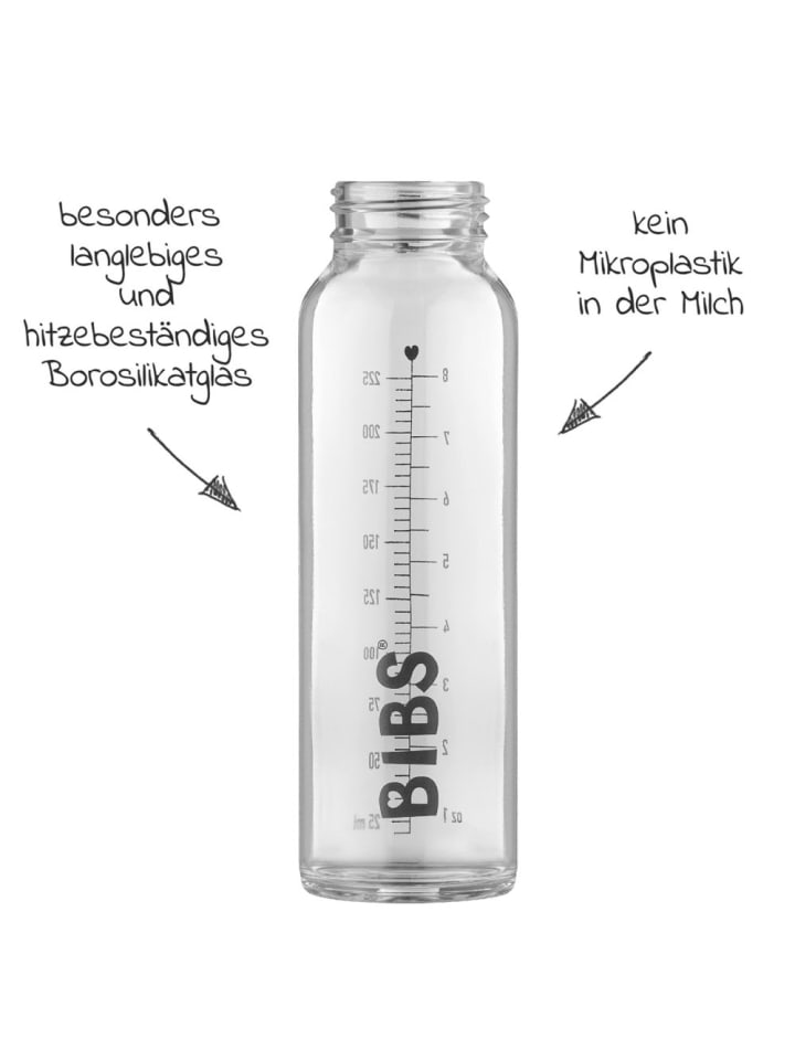 BIBS Glas-Flasche 2er Pack Baby Bottle Complete in rosa günstig kaufen onesize