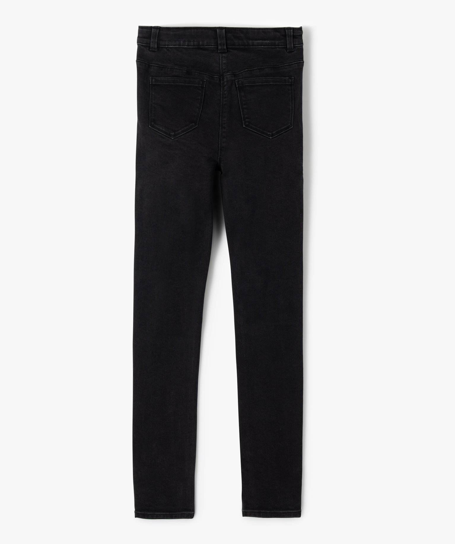 Jean fille coupe ultra skinny taille haute noir | GEMO