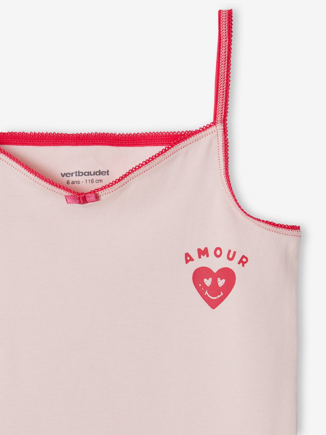 Vertbaudet 3er-Pack Mädchen Trägertops mit Bio-Baumwolle - rosa