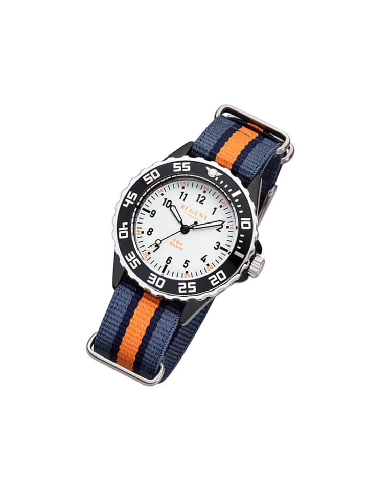 Regent Analog-Armbanduhr Regent Kinderuhren blau, orange mittel (ca. 35mm) günstig kaufen onesize