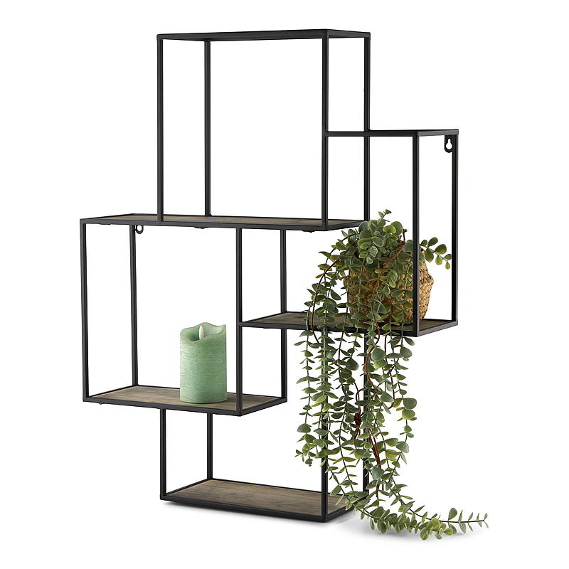 Home Metallhylle 60 x 15 x 74 cm m/trehyller