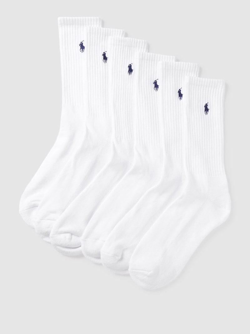 Socken mit Logo-Stitching im 6er-Pack in weiß