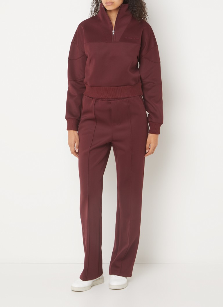 Colourful Rebel  Ilena sweater met halve rits en logoborduring