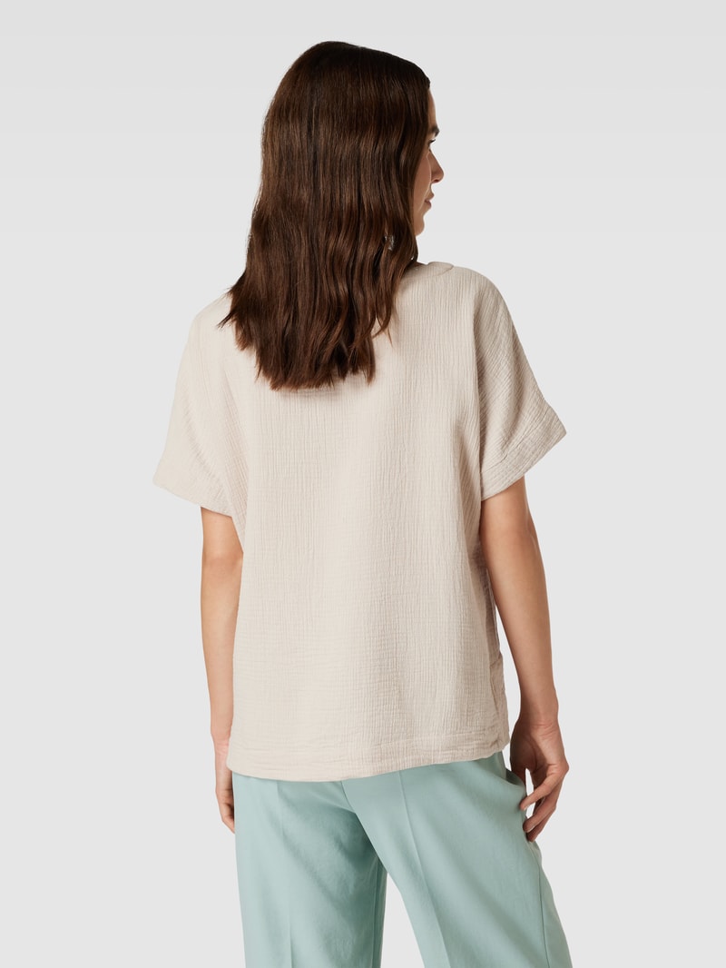 Bluse in Crinkle-Optik in ecru