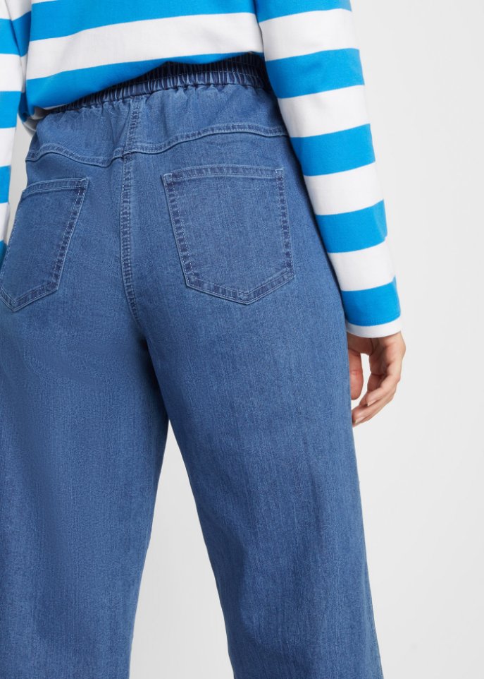 High-Waist-Jeans in Karottenform mit Bequembund