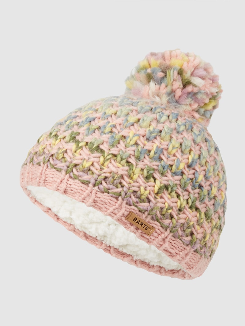 Pudelmütze im mehrfarbigen Design Modell 'Nicole' in rosa