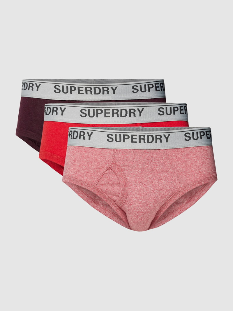 Slip mit Logo-Bund im 3er-Pack Modell 'BRIEF MULTI TRIPLE PACK' in rot