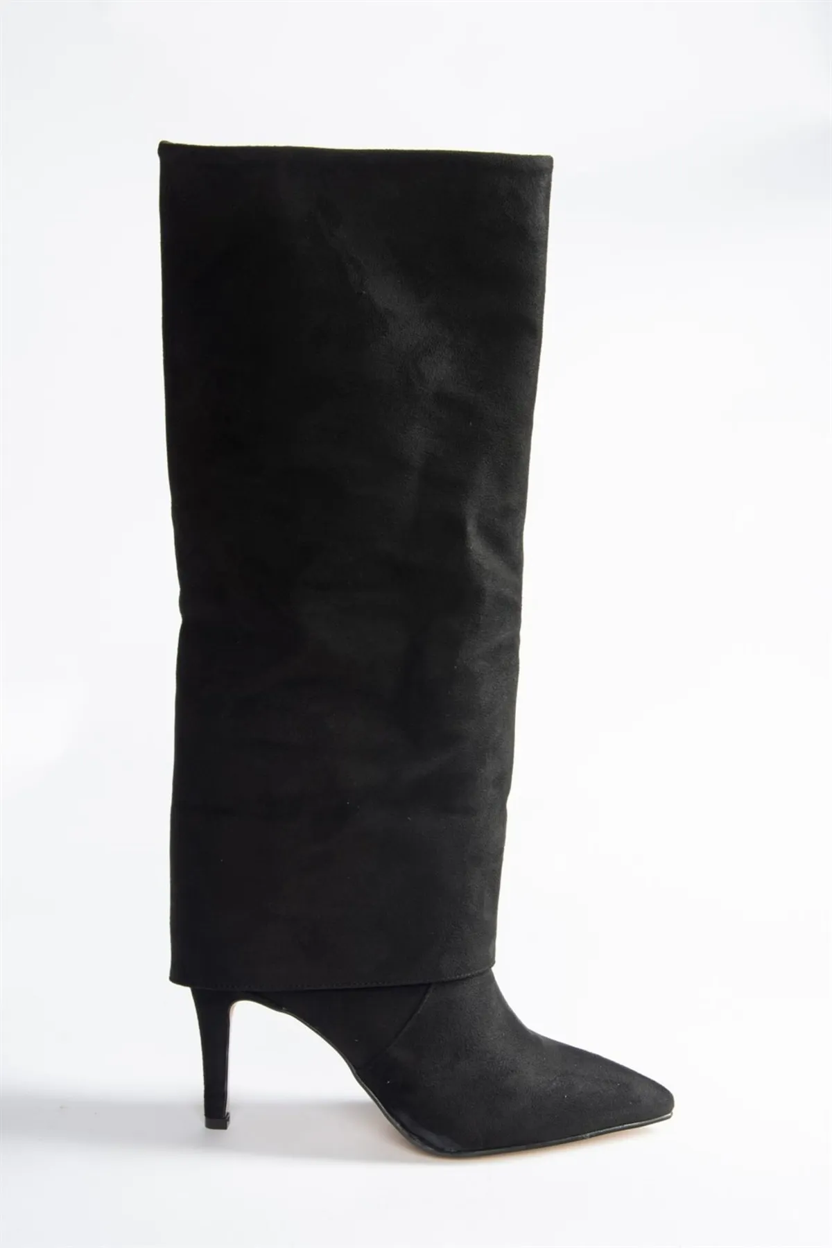 Fox Shoes  Schwarze Wildleder-Damenstiefel mit dünnem Absatz N572570002