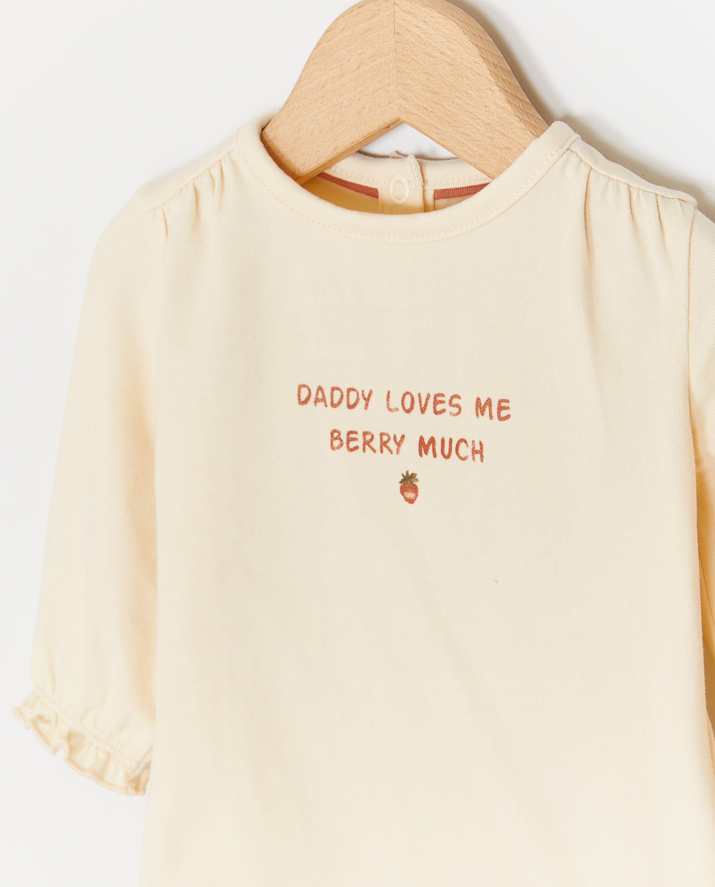 Tricou cu mânecă lungă pentru nou-născuți 50-68 cu litere albe