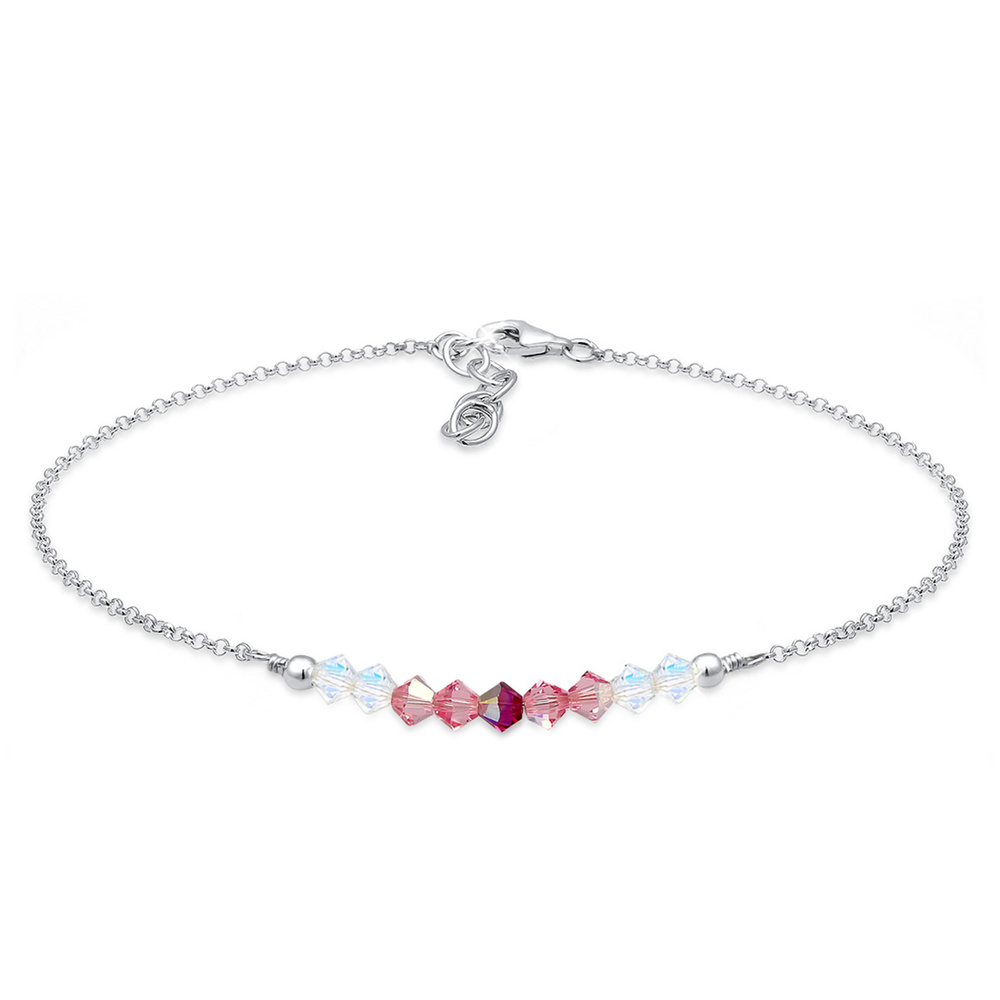 Elli Elli Bracelet de Cheville Femme Pendentif de Boule Moderne avec Cristaux en Argen Bijoux