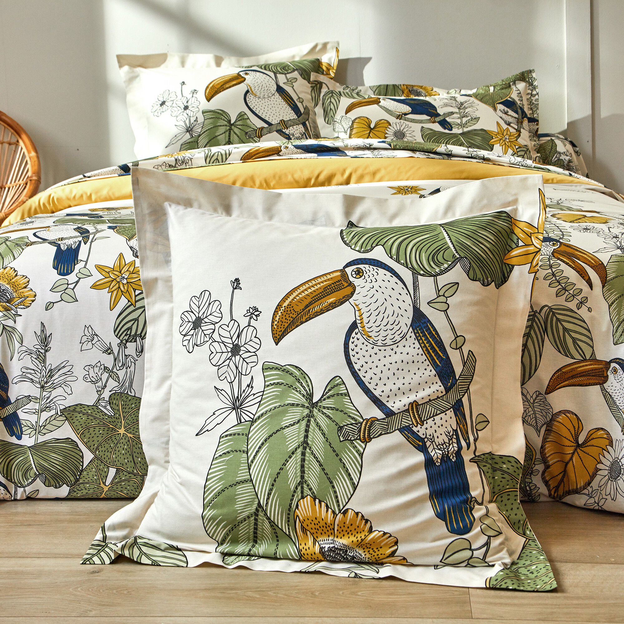 Linge de lit Toco en coton imprimé