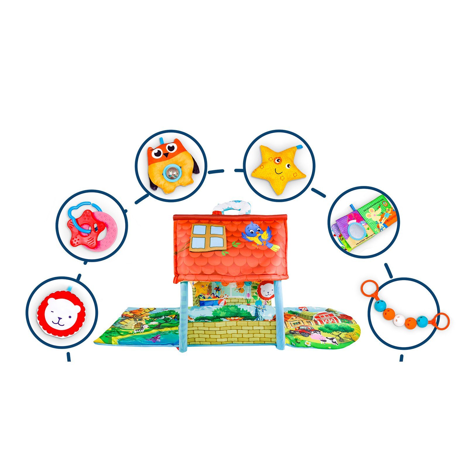 lionelo Spielmatte Agnes (Bausatz), Rasselkette Spielzeug Waschbar 2in1