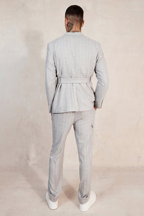 Anzughose mit geradem Bein und Cargo-Taschen