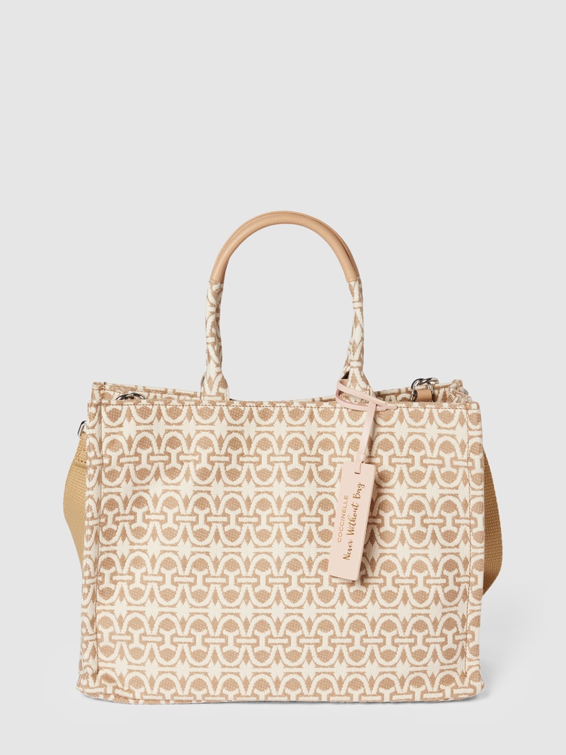 Tote Bag mit Allover-Muster Modell 'NEVER WITHOUT BAG JACQUAR' in lavendel